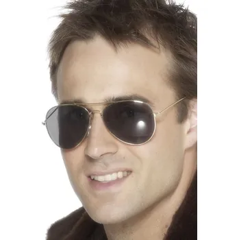 Karnevalový doplněk Smiffys.com Brýle pilot stříbrné