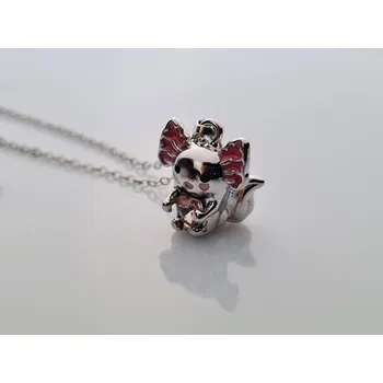 Náhrdelník Náhrdelník Přívěsek AXOLOTL Zirkony figurkou AXOLOTL SRDCE stříbrný