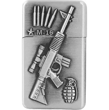 Zapalovač Zapalovač M16 stříbrná patina (Plynový zapalovač, tryskový)
