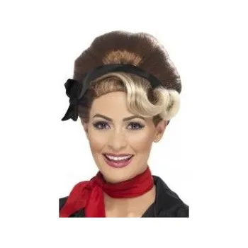 Karnevalová paruka Smiffys.com Paruka Beehive Up Do - hnědá