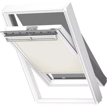 Okno Velux kombinace DOP pro MK06 roleta zatemňující DKL SWL 1085 béžová + markýza, bílé lišty