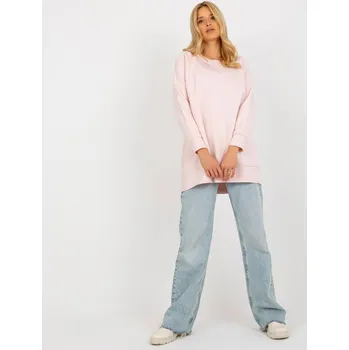 Dámská mikina Světle růžová dlouhá basic mikina EM-BL-711-1.03X-light pink Velikost: ONE SIZE
