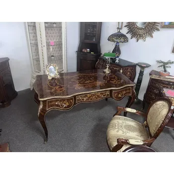 Psací stůl Zámecký interzovaný psací stůl s šupliky