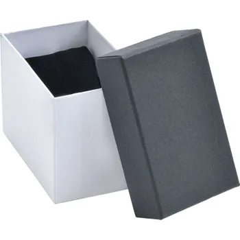 Dárková krabička B-TOP Vysoká papírová dárková krabička na šperky s polštářkem 5,5 x 8,5 cm - černá/ bílá