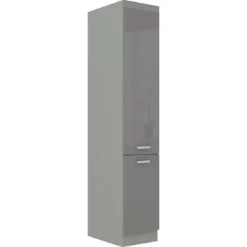 Obývací stěna Vysoká dvoudveřová skříňka, šedá vysoký lesk / šedá, PRADO 40 DK-210