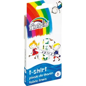 Fixy na malování, fixy na oblečení Fiorella na kreslení tkanin, famastry pro děti 6 ks