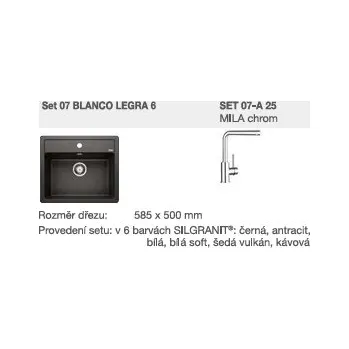 Granitový dřez Blanco SET 07-A 25 Legra 6 káva + MILA chrom + 5 % sleva v košíku s kódem SLEVA5