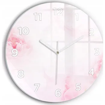 Hodiny Foto Skleněné Hodiny Nástěnné Do Moderních Interiérů Kvetoucí květy průměr 30 cm