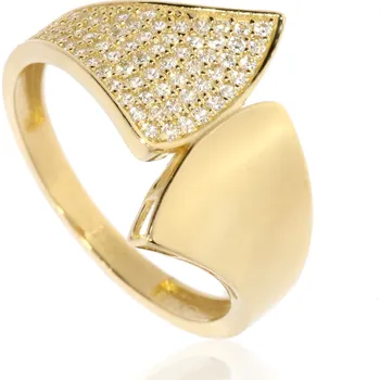 Šperk Zlatnictví Helios Zlatý výrazný asymetrický prsten Velikost: 60, Váha: 2,8g