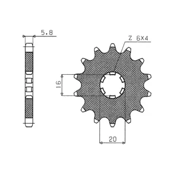 Řetězová sada pro motocykl řetězové kolečko pro sekundární řetězy typu 420, SUNSTAR (13 zubů)