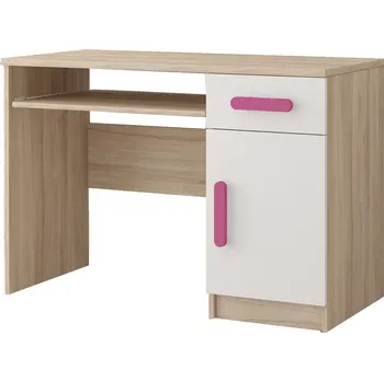 Psací stůl Psací stůl SMYK III - 08, Dub Sonoma/Bílá/Růžová
