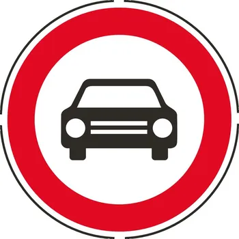 Dopravní značka Zákaz vjezdu všech vozidel/výjimka motocykly B3a 534022 700 mm