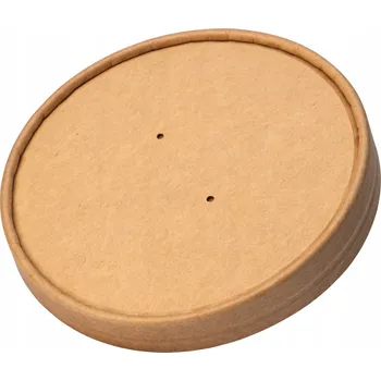 Jednorázové nádobí Eko víčka 115 mm na papírové kelímky na polévku 750/930 ml, kraftová, 50 Ks