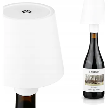 Lampička BEZDRÁTOVÁ NOČNÍ LAMPA NA LÁHEV VÍNA STMÍVATELNÁ 3 REŽIMY bílá