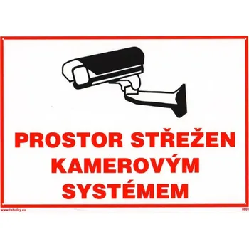 Prostor střežen kamerovým systémem 297x210 mm - plast