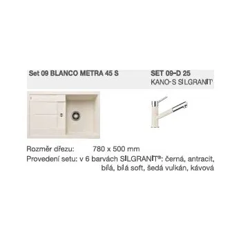 Granitový dřez Blanco SET 09-D 25 Metra 45 S bílá + KANO-S bílá + 5 % sleva v košíku s kódem SLEVA5