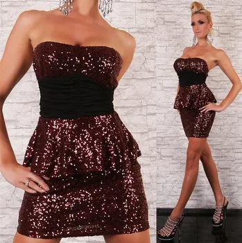 Dámské šaty A Peplum společenské šaty s flitry Redial Velikost: S / 36 / 04 / 08