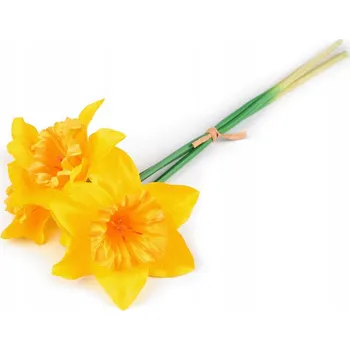 umělá květina Umělý narcis svazek 3 ks - 3 žlutá