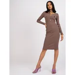 Hnědý žebrovaný komplet s knoflíky Irvine -RV-KMPL-7522.28P-brown Velikost: S