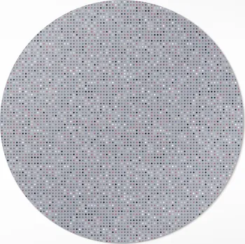 Koberec Kulatý Koberec Loftový Vinylový Rozměr ⌀ 50 cm Barevné tečky retro detaily