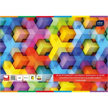 Blok Barevný blok na KRESLENÍ, 10 kusů, bloky na kreslení A4, 10 listů, Interdruk