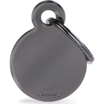 psí známka WEBER MLÝN BASIC BLACK CHROME SMALL CIRCLE BRASS