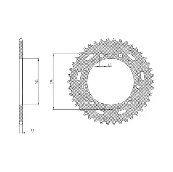 Řetězová sada pro motocykl ocelová rozeta pro sekundární řetězy typu 428, SUNSTAR (50 zubů)