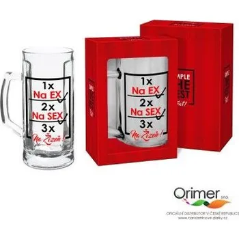 Žertovný předmět Půllitr - Na ex, na sex, na žízeň - 0,5 l