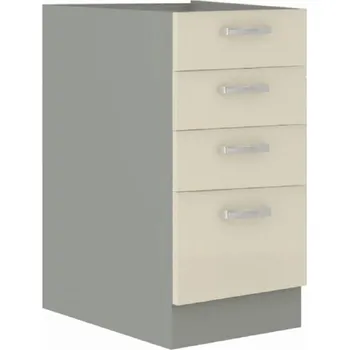 Skříňka dolní, krémový extra vysoký lesk/šedá, PRADO 40 D 4S BB