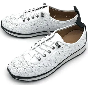 Dámské polobotky Dámské kožené polobotky 032 9728 Klop bílá Barva: Bílá, Velikost: 40