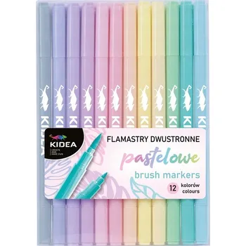 Pastelové Fixy , oboustranné fixy , oboustranné popisovače . Sada pastelových fixů a popisovače Kidea, 12 ks