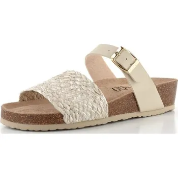 Dámské pantofle BIO Life fuzbetové pantofle na klínku béžové/lýko 2453.28 Peggy/879 - 40 | P695149