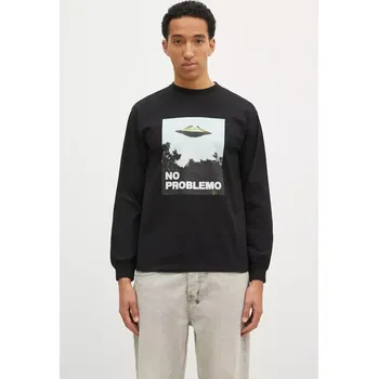 Bavlněné tričko s dlouhým rukávem No Problemo Visitors, L, černá, 99X