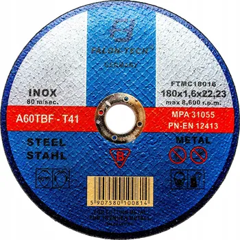 Řezný kotouč Kotouč na řezání kovu Falon-Tech 180 x 22,2 mm