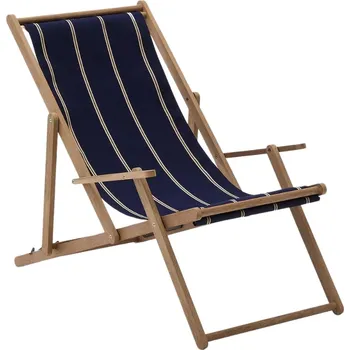 Zahradní lehátko Modro-bílé zahradní skládací lehátko Kave Home Vilara