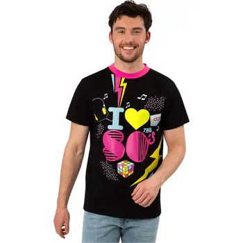 Žertovný předmět Smiffys.com Tričko retro 80. léta pánské