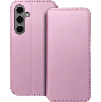 Pouzdro na mobilní telefon Flipové pouzdro Dual Pocket pro Samsung Galaxy S24 FE, světle růžová