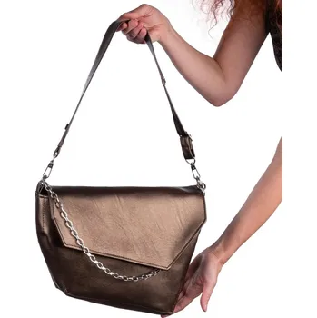 Kabelka Dámská kabelka City Flow - bronzová | Koženková dámská kabelka | česká výroba