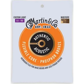 Struna pro kytaru a smyčcový nástroj Martin Authentic Acoustic Flexible Core 92/8 Phosphor Bronze Custom Li + prodloužená záruka 3 roky