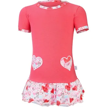 Kojenecké šaty Little Angel Tunika tenká Outlast® - jahodová/srdíčka Velikost oblečení: 86