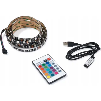 LED osvětlení LED pásek RGB 5V s dálkovým ovládáním, USB napájení, podsvícení TV, 5M