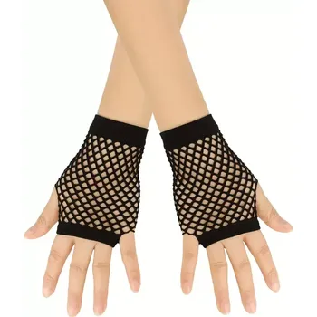 Karnevalový doplněk Rukavice černé děrované