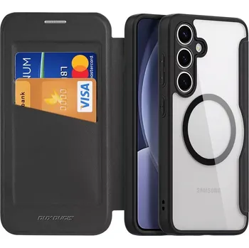Pouzdro na mobilní telefon Flipové pouzdro Dux Ducis Skin X Pro Samsung Galaxy S25 Plus – černé (Luxusní flipové pouzdro Dux Ducis Skin X Pro pro Samsung Galaxy S25 Plus – černé, prémiová ochrana s kapsami na karty a MagSafe kompatibilitou)