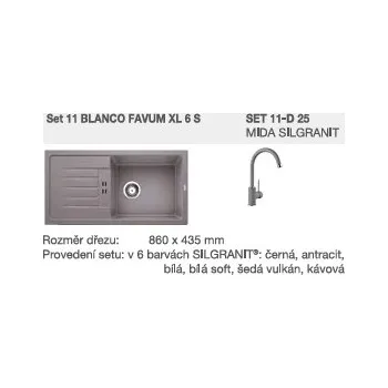 Granitový dřez Blanco SET 11-D 25 FAVUM XL 6 S bílá + MIDA bílá + 5 % sleva v košíku s kódem SLEVA5