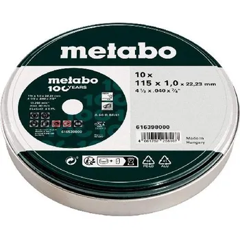 Řezný kotouč Metabo Příslušenství - Sada řezných kotoučů na nerezovou ocel 115x22,23 mm, 10 ks 616398000
