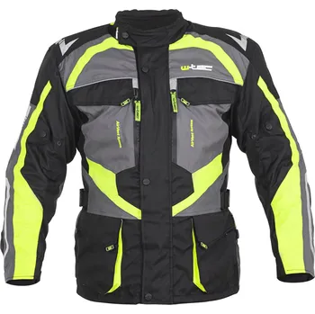 Moto bunda W-TEC Pánská moto bunda Burdys Evo černo-šedo-zelená - XXL