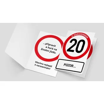 PartyWorld Přání - dopravní značka 20. narozeniny
