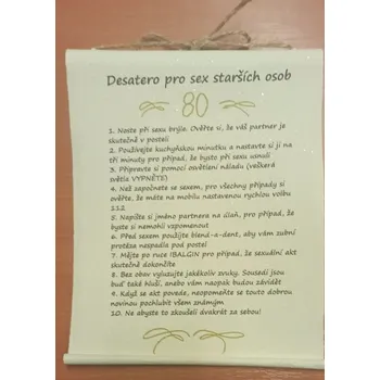 Žertovný předmět Bene Pergamen - desatero - Sex starších po 80