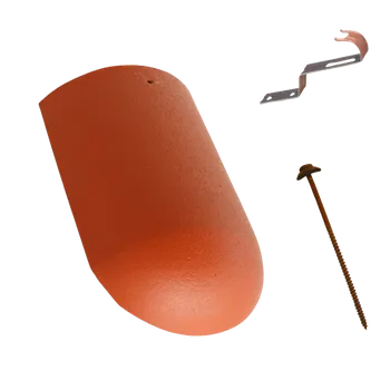 betonová krytina Terran RUNDO - hřebenáč koncový - cihlově červený