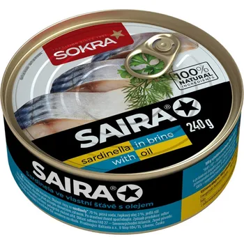 konzervovaná ryba Saira Sardinela ve vlastní šťávě s přídavkem oleje 240 g